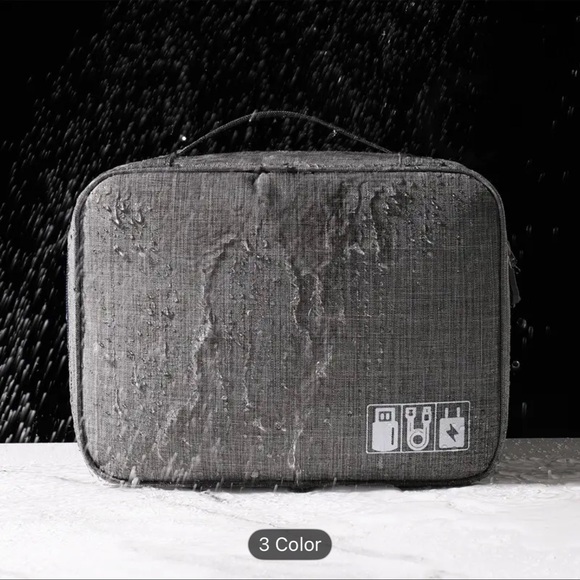 Portable Electronic Organizer Travel Cable Storage Bag Cord Case Accessory BLACK - Picture 7 of 7